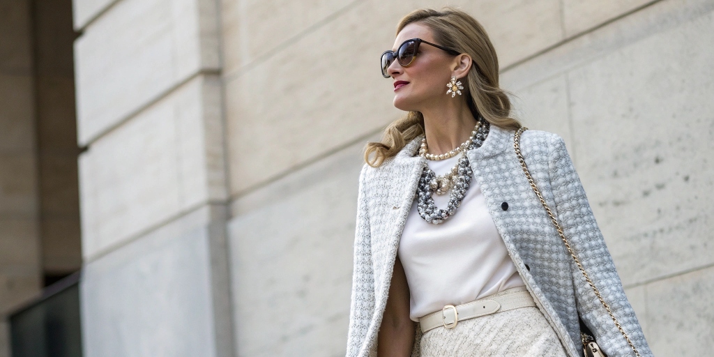 Elegant woman wearing a polished, budget-friendly outfit styled with chic accessories, illustrating how to dress like a millionaire without overspending