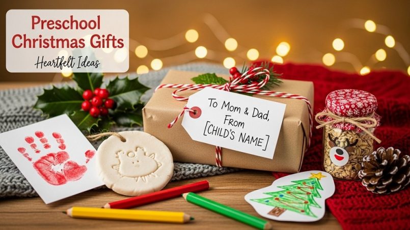 What are easy preschool Christmas gifts for parents to make at home