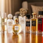 Collection of eau de parfum bottles showing various fragrance concentrations for long-lasting wear